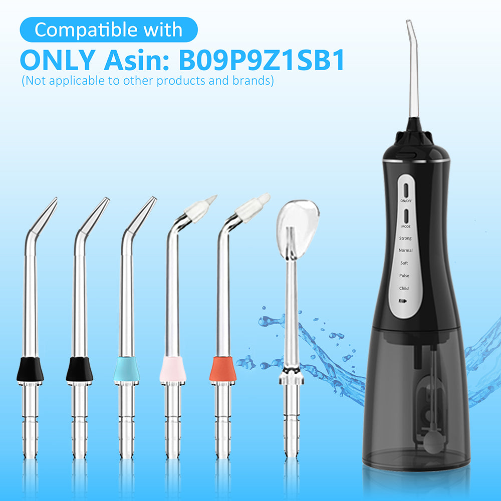 6 PCS Water Flosser Pick , Includes Periodontal Tips and Orthodontic Tip